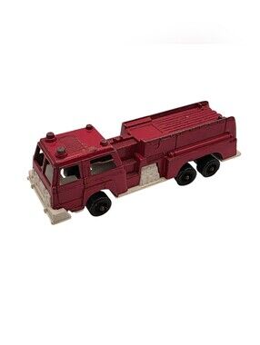 1970s VTG Red Die-cast Metal TootsieToy Firetruck- "Tiny Toughs","Little Toughs"
